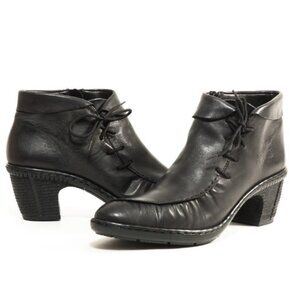 Rieker Boots Womens 38 Rebecca Ankle Bootie Boots Leather Side Zip US 7.5 NICE!